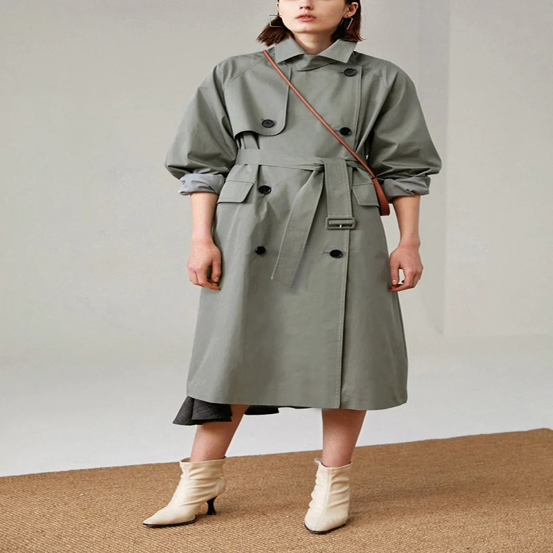 British brand 2021 new fashion autumn / autumn leisure double button single classic long groove belt women's chic jacket
British brand 2021 new fashion autumn / autumn leisure double button single classic long groove belt women's chic jacket