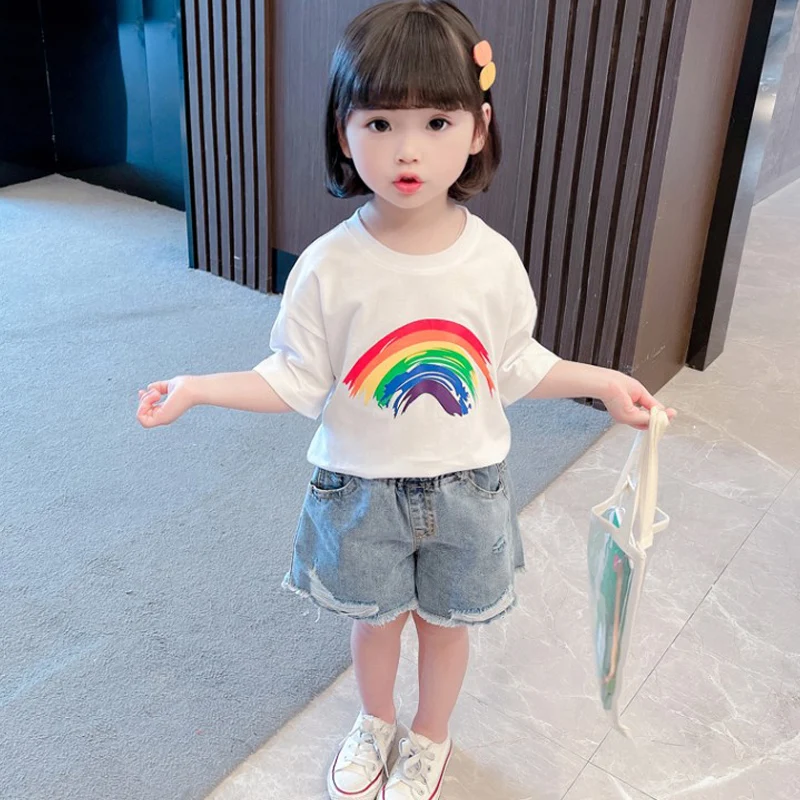 Rainbow Print Funny Kids Girls T Shirt Matching Outfits Children Clothes Toddler Baby Summer Cute T-shirt
Rainbow Print Funny Kids Girls T Shirt Matching Outfits Children Clothes Toddler Baby Summer Cute T-shirt