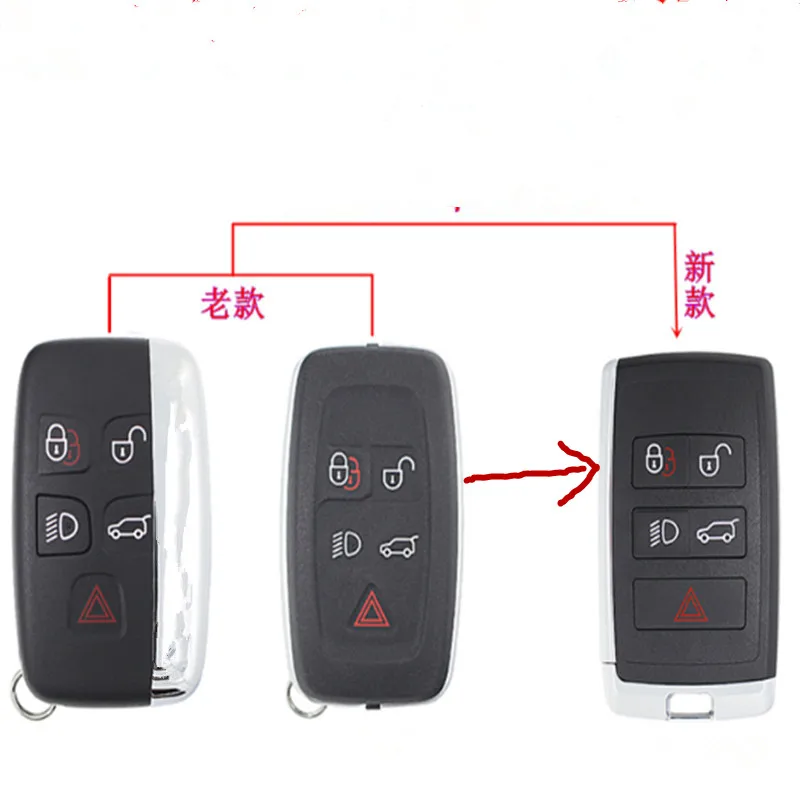 

Modified Upgraded Remote Key Shell For Land Rover 2018 Range Sport Discovery 4 Evogue LR2 LR4 2010-15 Fob 5 Buttons Blank Case