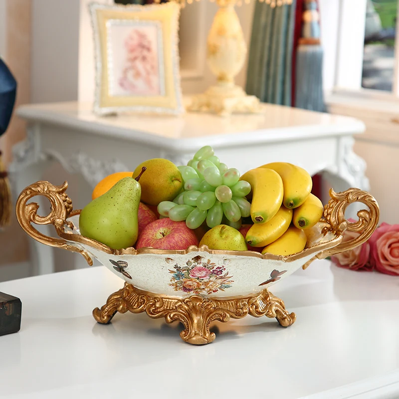 European resin double ear fruit tray home decoration home living room tea table high-grade luxury large fruit tray decoration
European resin double ear fruit tray home decoration home living room tea table high-grade luxury large fruit tray decoration