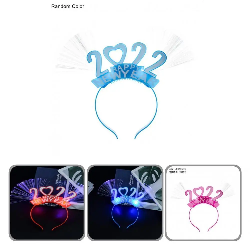 

Party Decorations Durable Hoop Design Light-Up Headband Accessory New Years Light-Up Headband Indeformable for Outdoor