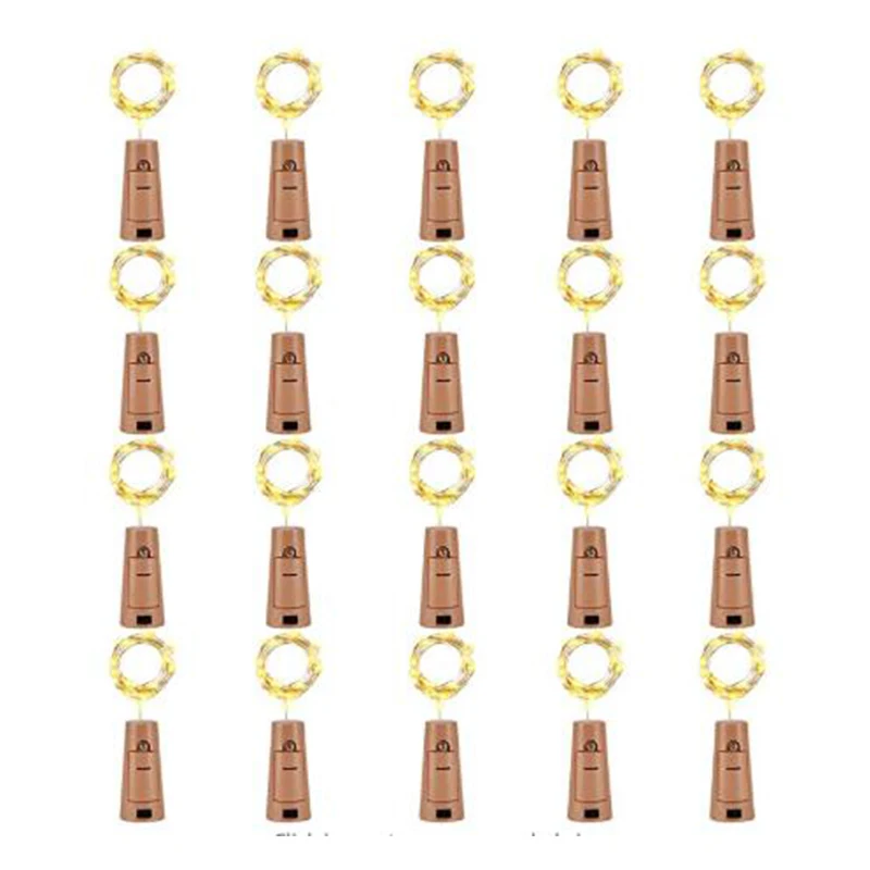 20Pcs Warm White 10 Lights LED Cork Lights Festive Wedding Atmosphere Decoration Cork Lights in Stock Wine Bottle Lights
20Pcs Warm White 10 Lights LED Cork Lights Festive Wedding Atmosphere Decoration Cork Lights in Stock Wine Bottle Lights
