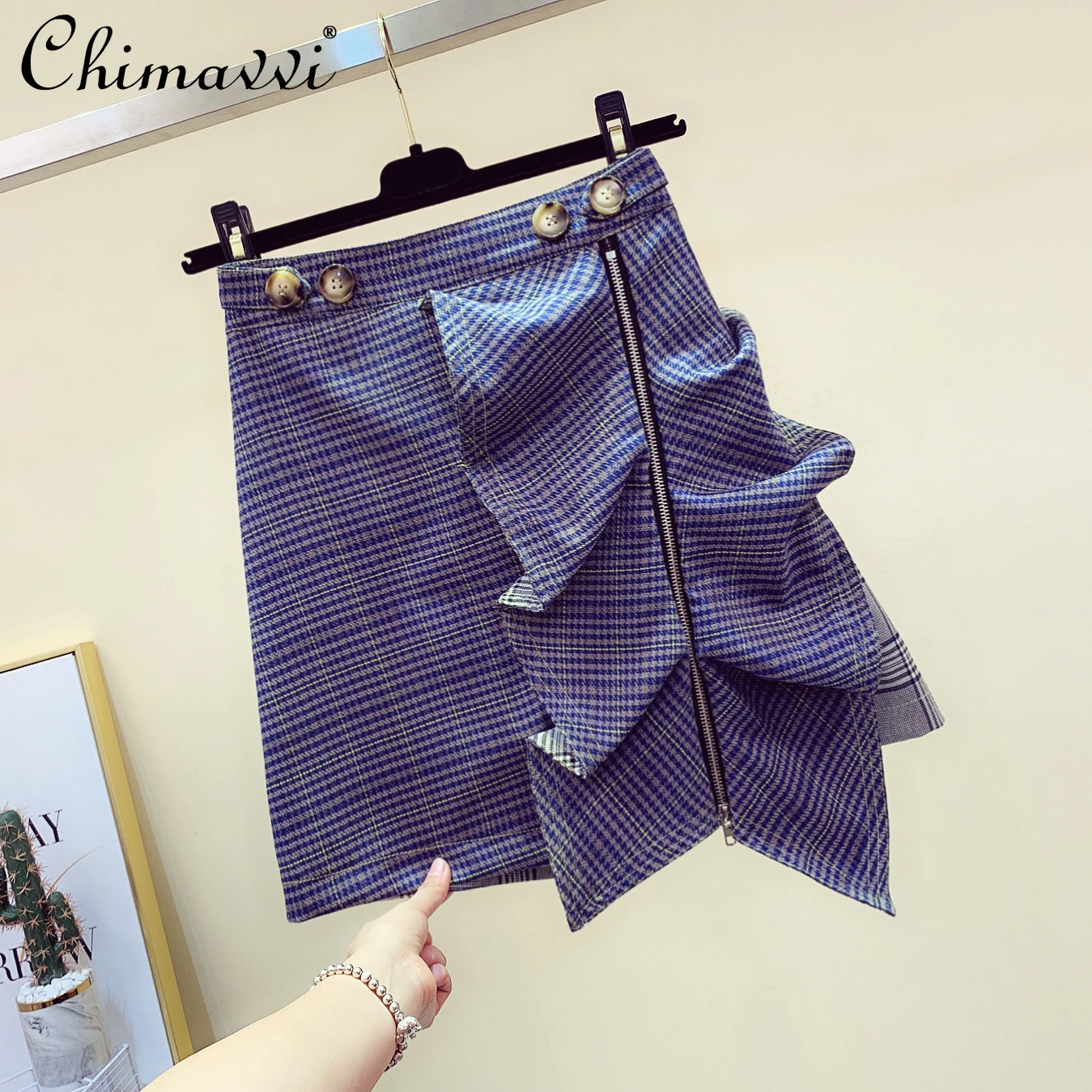 2021 Autumn Fashion Irregular Skirt Women's Plaid Ruffled Stitching High Waist Slimming Hip Skirt Short Temperamental Skirt
2021 Autumn Fashion Irregular Skirt Women's Plaid Ruffled Stitching High Waist Slimming Hip Skirt Short Temperamental Skirt