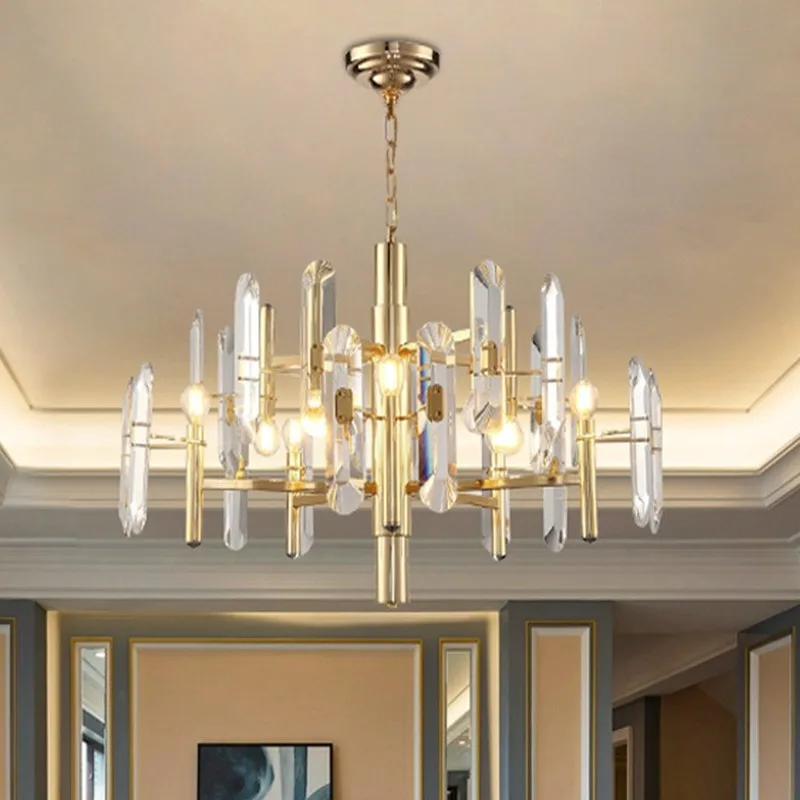 Postmodern Crystal Iron Gold Chandelier Lighting Lamparas De Techo Suspension Luminaire Lampen For Foyer
Postmodern Crystal Iron Gold Chandelier Lighting Lamparas De Techo Suspension Luminaire Lampen For Foyer
