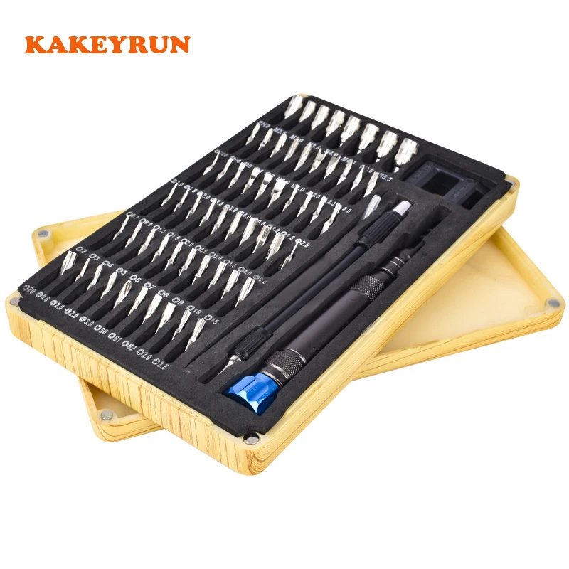 KAKEYRUN 64 in 1 Magnetic Precision Screwdriver set for Phone Electronic Device PC Disassembly Repair Hand Tool in Wooden Box
KAKEYRUN 64 in 1 Magnetic Precision Screwdriver set for Phone Electronic Device PC Disassembly Repair Hand Tool in Wooden Box