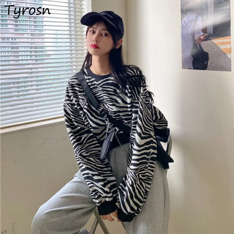 

Striped No Hat Hoodies Women Hipster High Quality Aesthetic Cozy All-match Loose Japanese Style Streetwear Cropped Tops Vintage