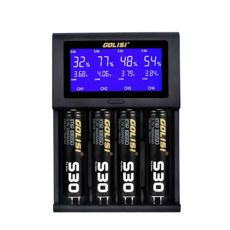 Hot Golisi I4 2.0A Intelligent Lcd Charger Intelligent Fast Battery Charger For Li-Ion 18650 26650 20700 Aa Aaa Rechargeable Bat
Hot Golisi I4 2.0A Intelligent Lcd Charger Intelligent Fast Battery Charger For Li-Ion 18650 26650 20700 Aa Aaa Rechargeable Bat