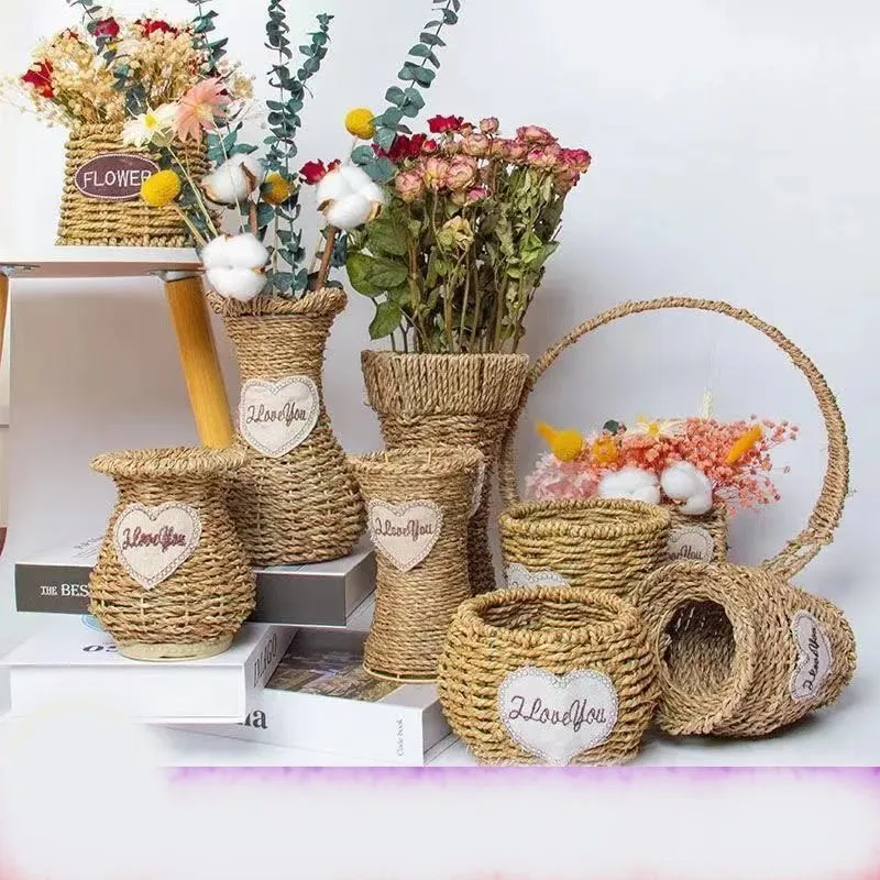 Rattan Wicker Hand-woven Flower Blue Dry Bouquet Flower Arrangement Pastoral Style Simulation Flower Green Plant Flowerpot Vase
Rattan Wicker Hand-woven Flower Blue Dry Bouquet Flower Arrangement Pastoral Style Simulation Flower Green Plant Flowerpot Vase