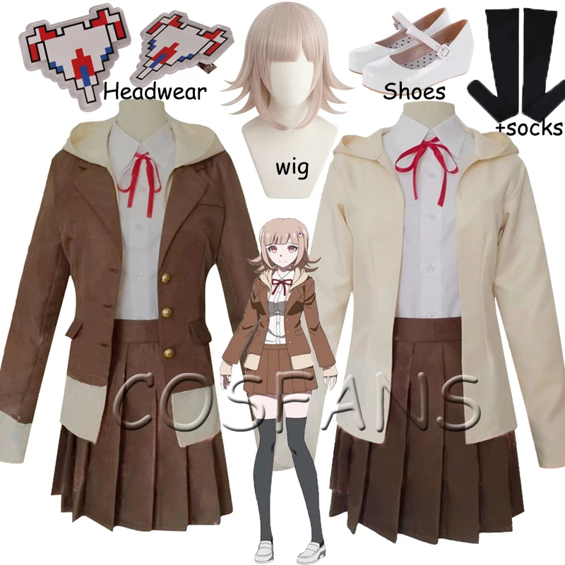 Костюм для косплея Danganronpa V3 Chiaki Nanami, униформа Dangan Ronpa, куртка, рубашка, юбка, косплей, парик, головные уборы, галстуки, носки для девочек и женщи... 
Костюм для косплея Danganronpa V3 Chiaki Nanami, униформа Dangan Ronpa, куртка, рубашка, юбка, косплей, парик, головные уборы, галстуки, носки для девочек и женщи...