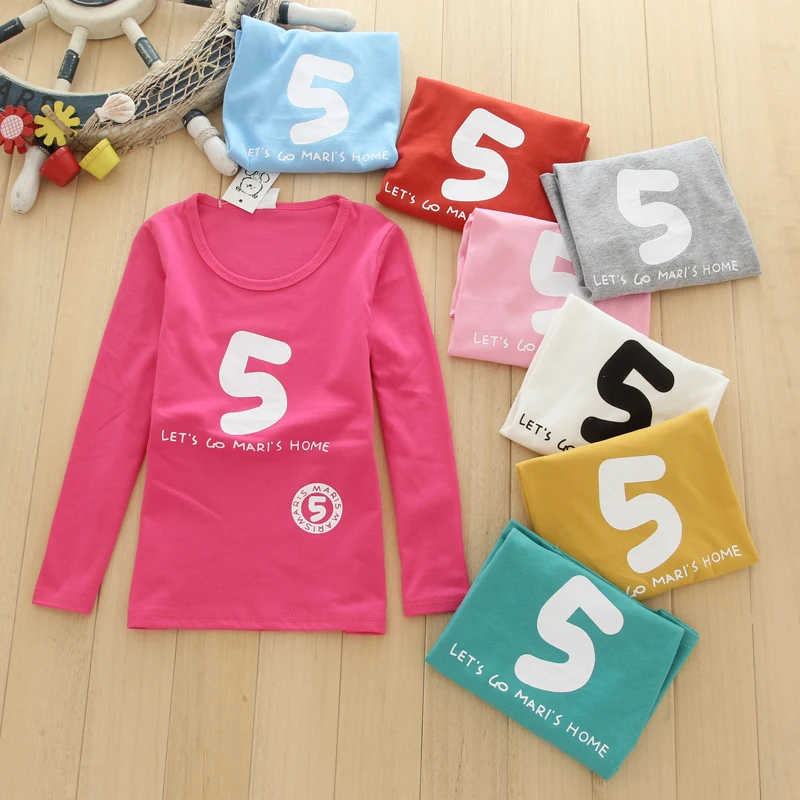 Unisex costume 2016 New Autumn Children's Cotton 5 number Sleeved T-shirt girls Tops Clothing Boys T Shirt O-neck Top Fashion
Unisex costume 2016 New Autumn Children's Cotton 5 number Sleeved T-shirt girls Tops Clothing Boys T Shirt O-neck Top Fashion