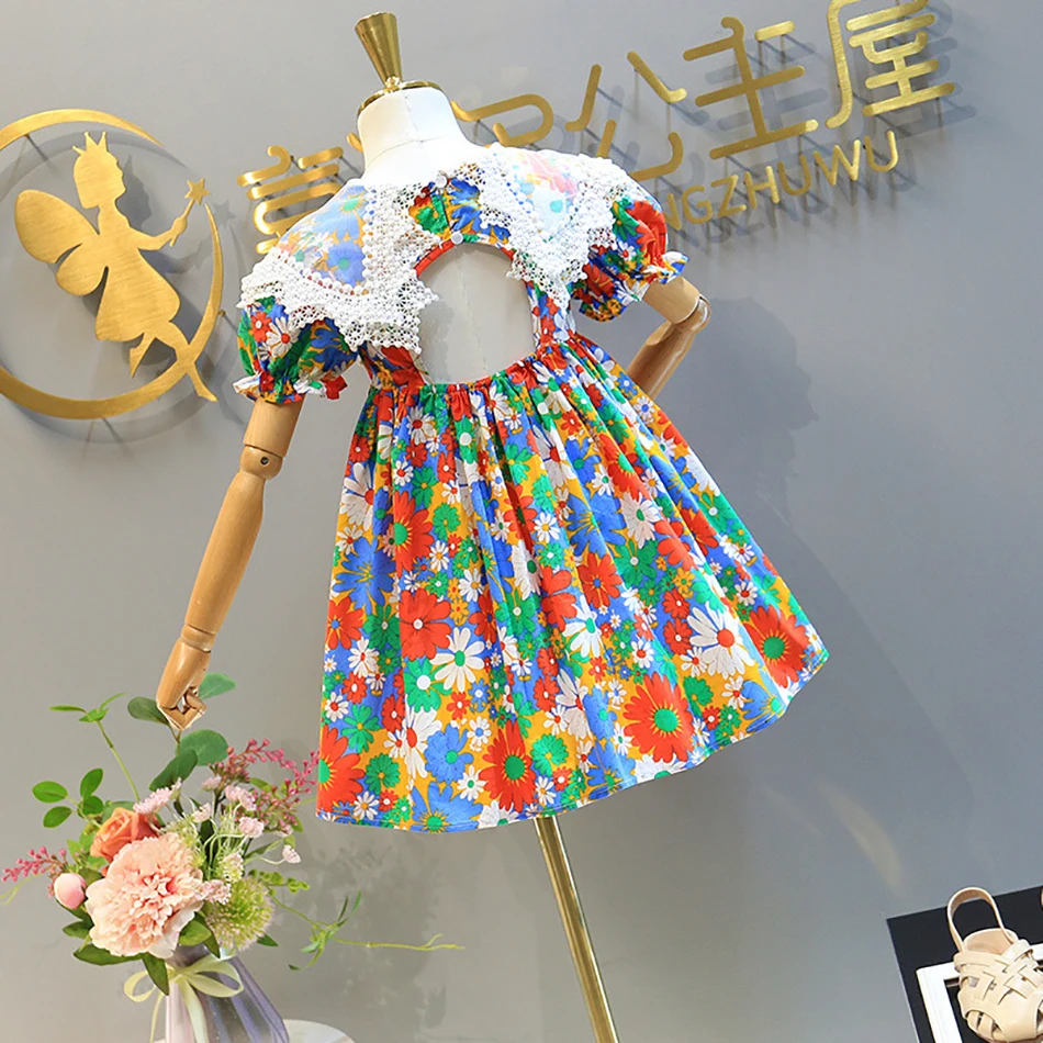 Children'S Clothing Girls Summer Dress Baby Princess Party Lace Turn-Down Collar Floral Dress For Kids 1-6 Years
Children'S Clothing Girls Summer Dress Baby Princess Party Lace Turn-Down Collar Floral Dress For Kids 1-6 Years