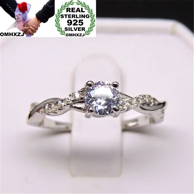 OMHXZJ Wholesale European Fashion Woman Man Party Wedding Gift White Round AAA Zircon 925 Sterling Silver Ring RR215 
OMHXZJ Wholesale European Fashion Woman Man Party Wedding Gift White Round AAA Zircon 925 Sterling Silver Ring RR215