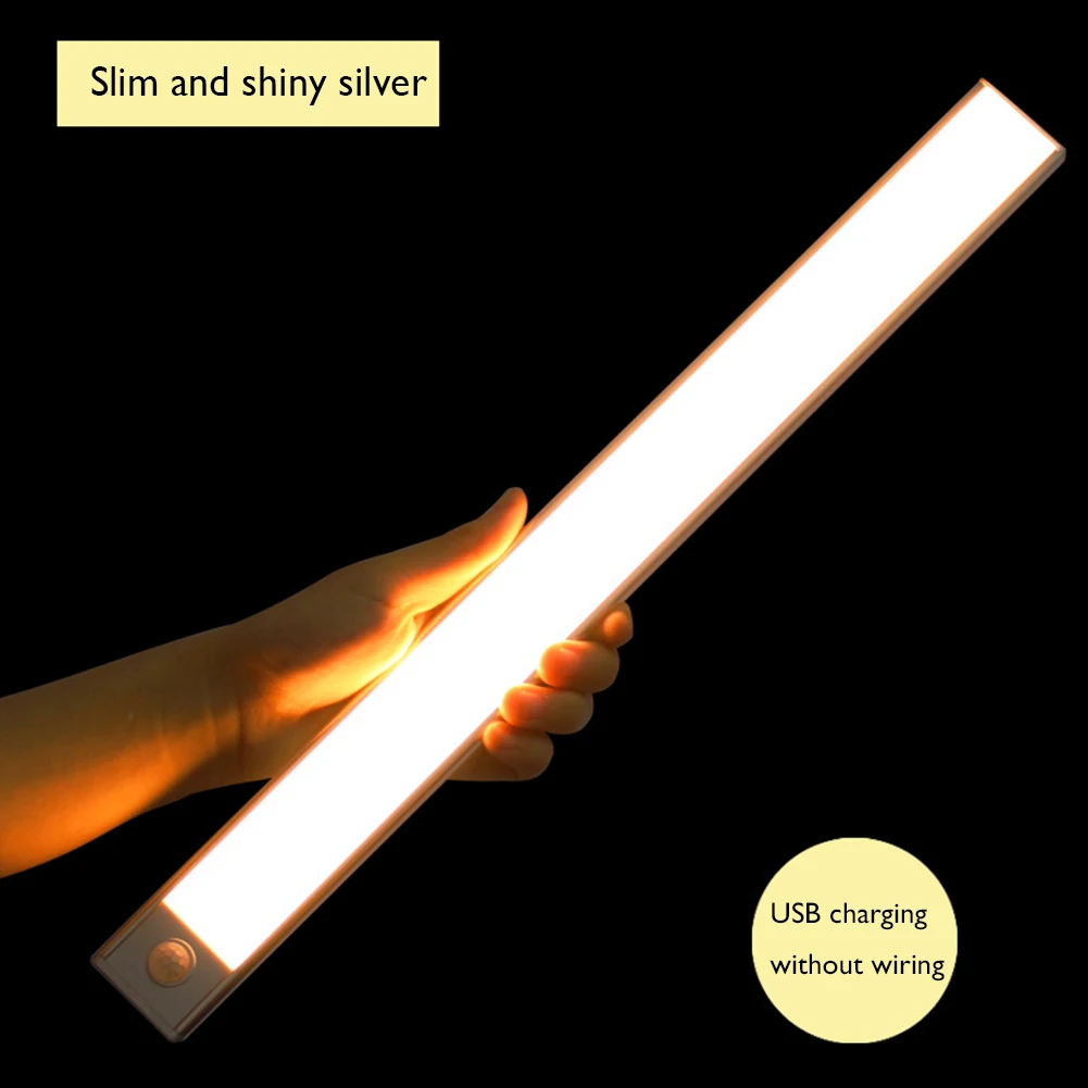 23/40/60cm Ultra-thin PIR Motion Sensor LED Under Cabinet Light USB Rechargeable Wardrobe Cupboard Wall lamp Closet Night Light
23/40/60cm Ultra-thin PIR Motion Sensor LED Under Cabinet Light USB Rechargeable Wardrobe Cupboard Wall lamp Closet Night Light