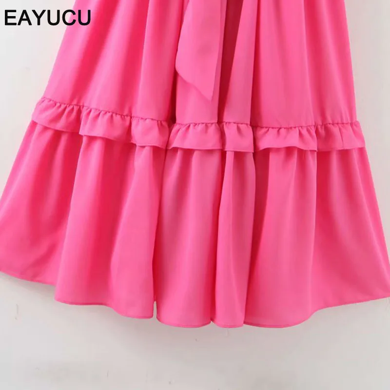 EAYUCU French Style 2020 Summer Women Maxi Dresses Chic V Neck Lantern Sleeve Ruffles Female Party Dresses Vestidos Sashes ED235
EAYUCU French Style 2020 Summer Women Maxi Dresses Chic V Neck Lantern Sleeve Ruffles Female Party Dresses Vestidos Sashes ED235
