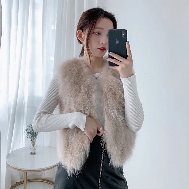 

Faux Fox Fur Vest Women Winter Warm Short Waistcoat Korea Fashion Outwear Furry Teddy Bear Coat Ladies Body Warmmer