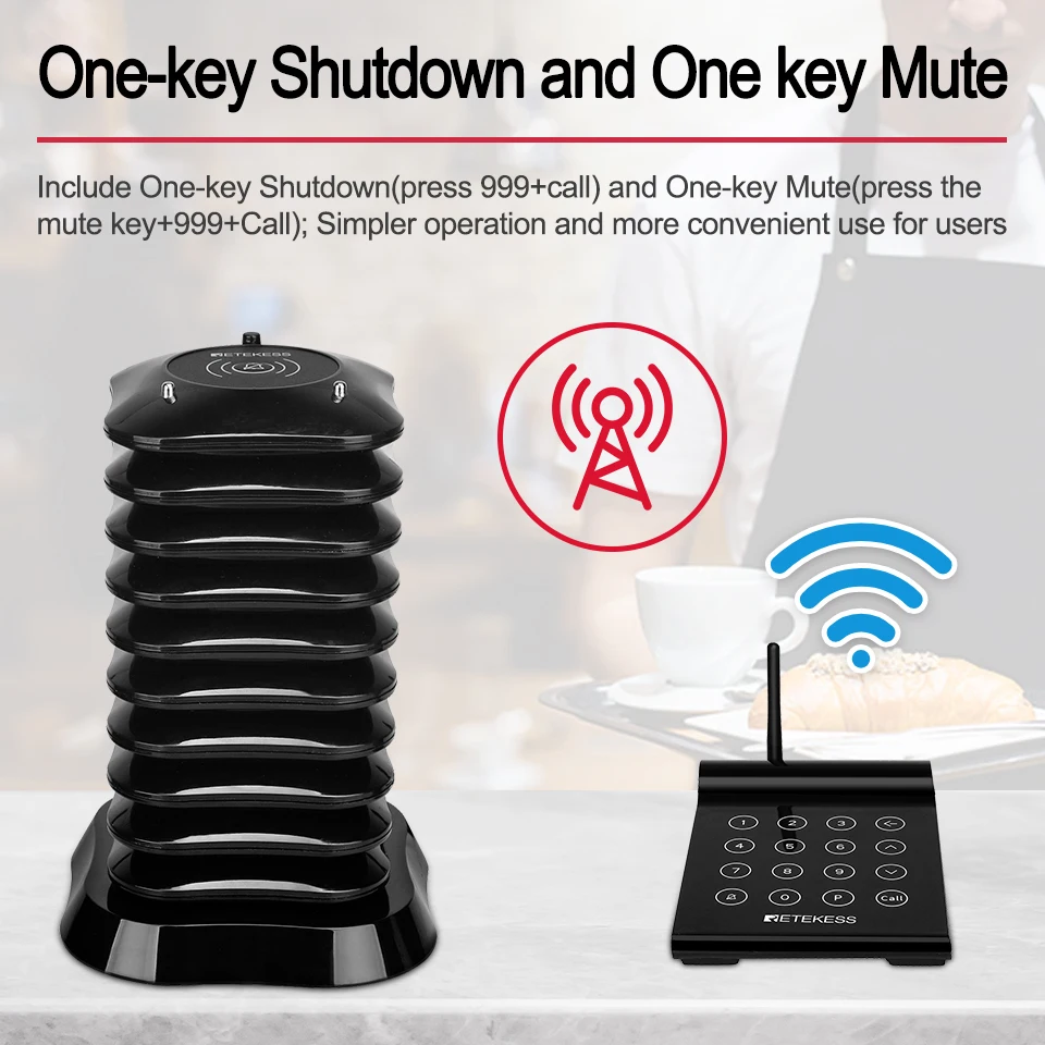 Retekess TD164 Wireless Paging Queue System Restaurant Pager Buzzer 10 Coaster Receiver Set Keyboard Mute For Church Coffee
Retekess TD164 Wireless Paging Queue System Restaurant Pager Buzzer 10 Coaster Receiver Set Keyboard Mute For Church Coffee