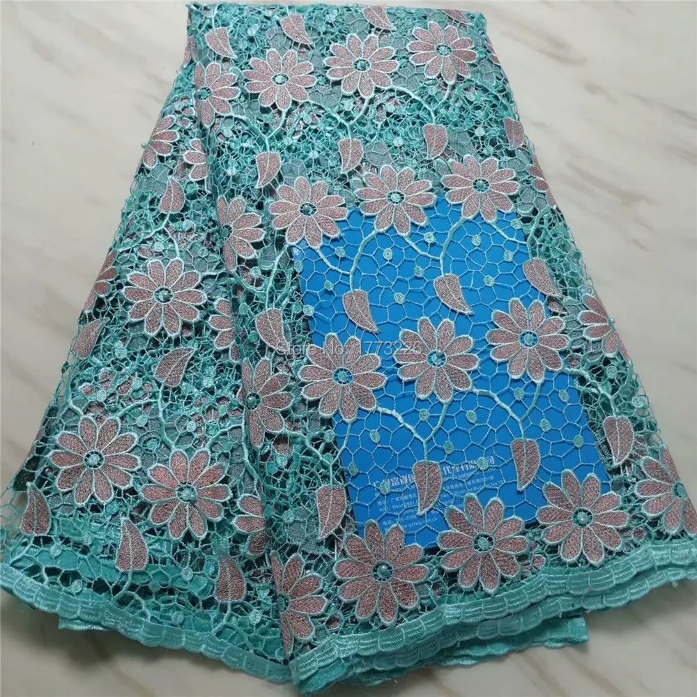 Newest African Hollow Out Flowers Guipure Cord Lace Fabric Green French Water Soluble Cord Lace With Beaded Party Dress Material 
Newest African Hollow Out Flowers Guipure Cord Lace Fabric Green French Water Soluble Cord Lace With Beaded Party Dress Material