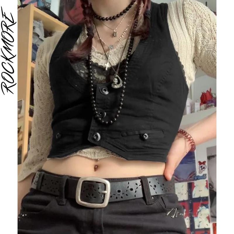 Фото Женский жилет в стиле панк Rockmore жилет-корсет Y2K стимпанк винтажная одежда |