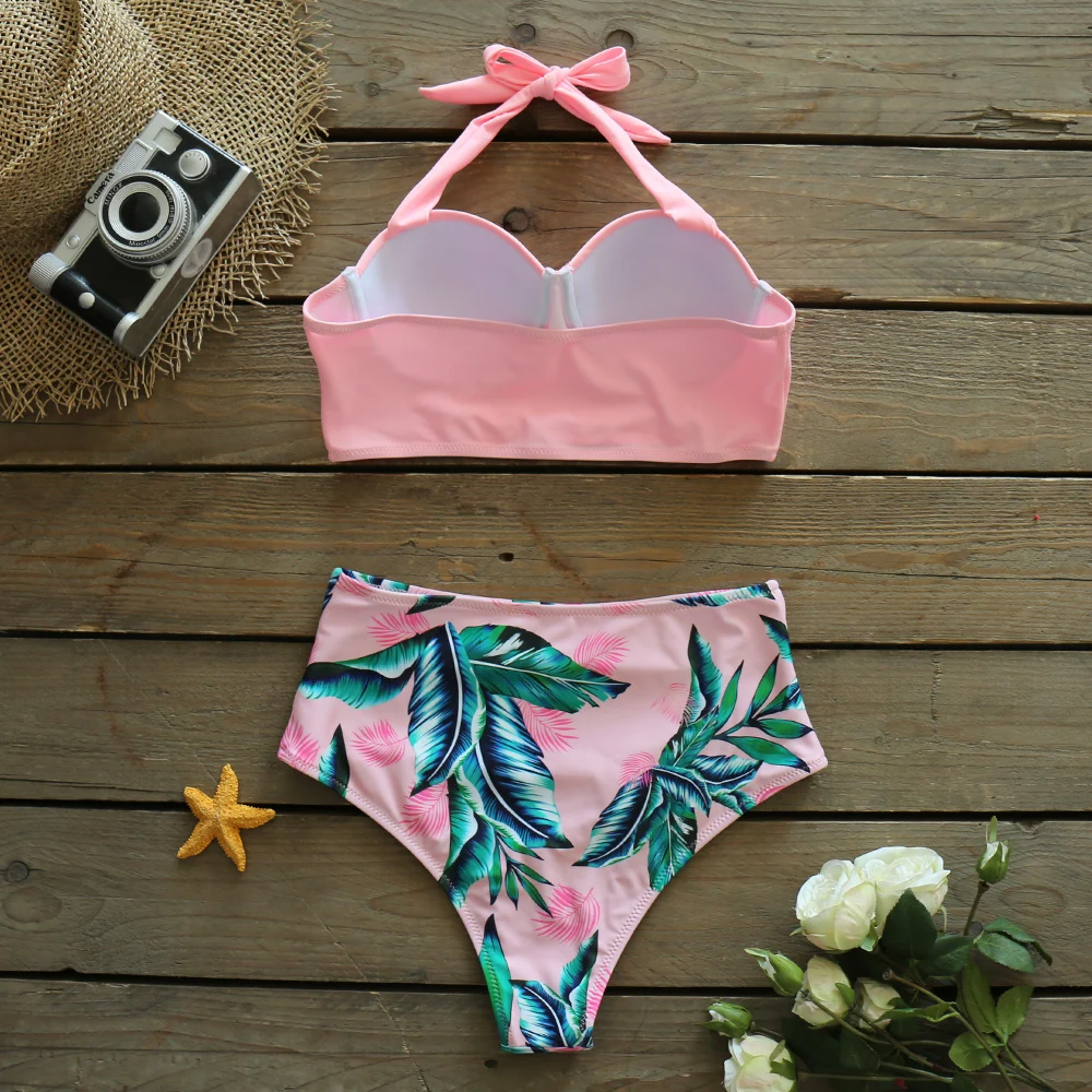 2021 New Push Up Sexy Bikini Set High Waist Swimwear Women Swimsuit Female Halter Bathing Suit Bather Leaf Print 2 Pieces Beach
2021 New Push Up Sexy Bikini Set High Waist Swimwear Women Swimsuit Female Halter Bathing Suit Bather Leaf Print 2 Pieces Beach