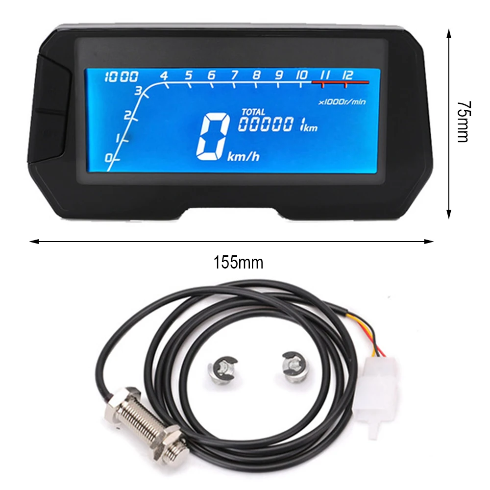 Motorcycle Speedometer Universal Motorcycle LED 12000RPM 6 Gear LCD Digital Speedometer Backlight Odometer Cylinders Meter 
Motorcycle Speedometer Universal Motorcycle LED 12000RPM 6 Gear LCD Digital Speedometer Backlight Odometer Cylinders Meter