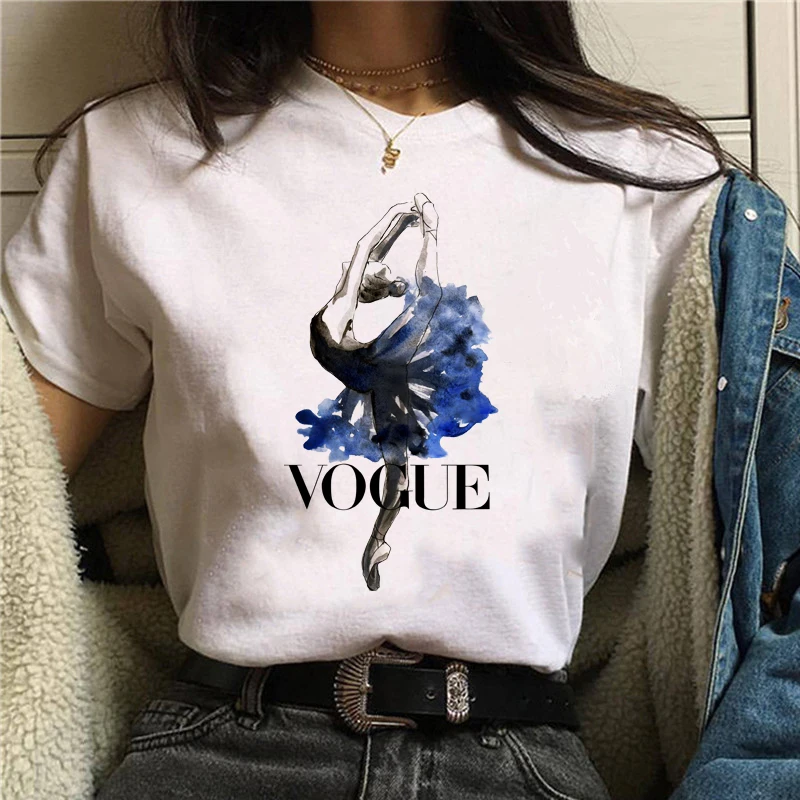 Vogue Casual Funny Women T Shirts Cartoon Ballet Female T-shirts Kawaii Tops Harajuku Korean Style Woman T-shirts Femme Tops
Vogue Casual Funny Women T Shirts Cartoon Ballet Female T-shirts Kawaii Tops Harajuku Korean Style Woman T-shirts Femme Tops