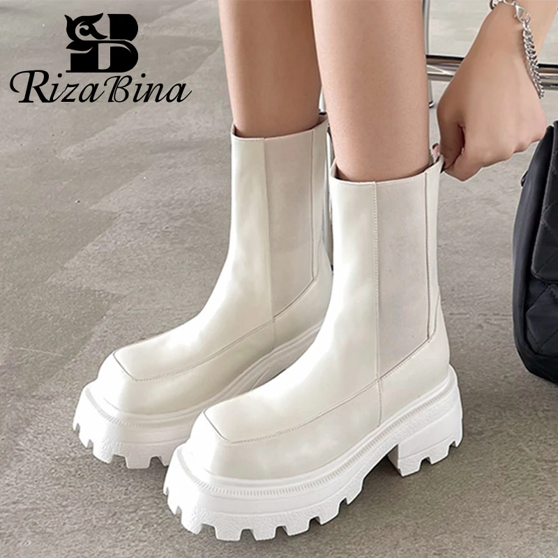 RIZABINA Women Real Leather Shoes Ankle Boots Thick Heels Platform Ins Fashion Winter Short Boot Street Footwear Size 34-40
RIZABINA Women Real Leather Shoes Ankle Boots Thick Heels Platform Ins Fashion Winter Short Boot Street Footwear Size 34-40