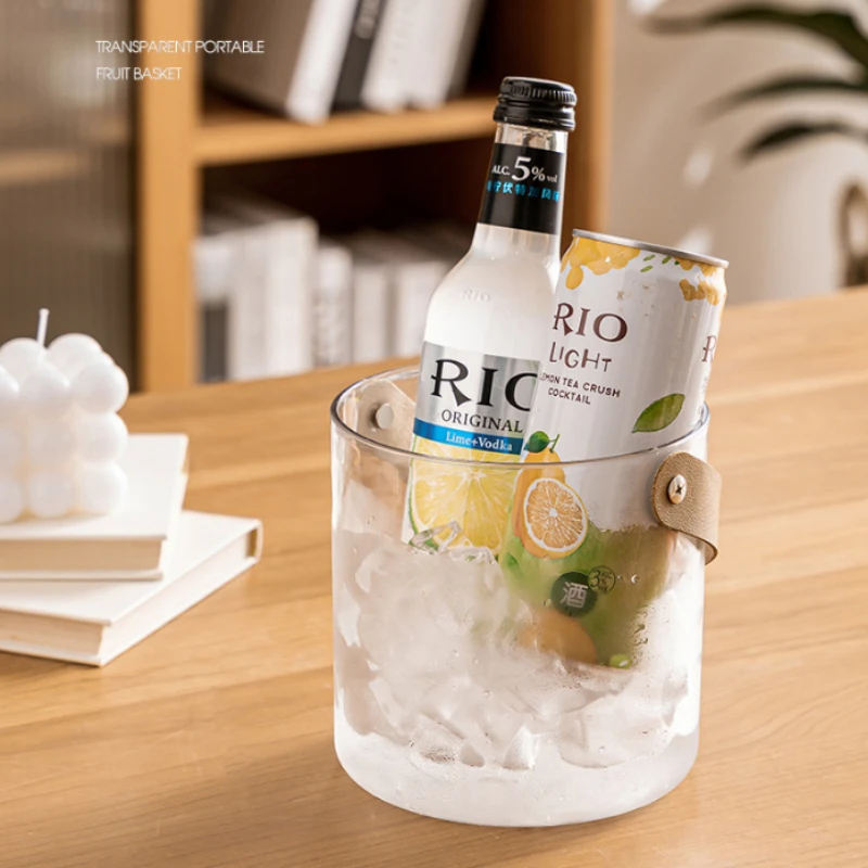 New Transparent Cosmetics Desktop Storage Bucket Beer Ice Bucket Creative Fashion Storage Basket Household Portable Fruit Plate
New Transparent Cosmetics Desktop Storage Bucket Beer Ice Bucket Creative Fashion Storage Basket Household Portable Fruit Plate