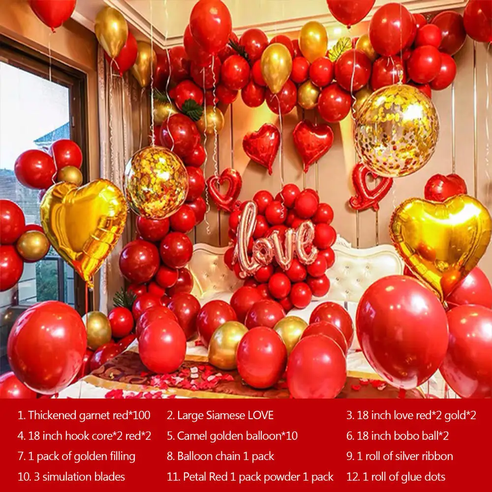 Wedding Marriage Room Proposal Arrangement Balloon Decoration Valentine's Day Romantic Balloon Set Bedroom Balloon Package
Wedding Marriage Room Proposal Arrangement Balloon Decoration Valentine's Day Romantic Balloon Set Bedroom Balloon Package