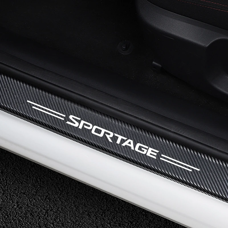 Наклейки на порог автомобиля для Kia Sportage 3 4 QL защита входа в дверь углеродное