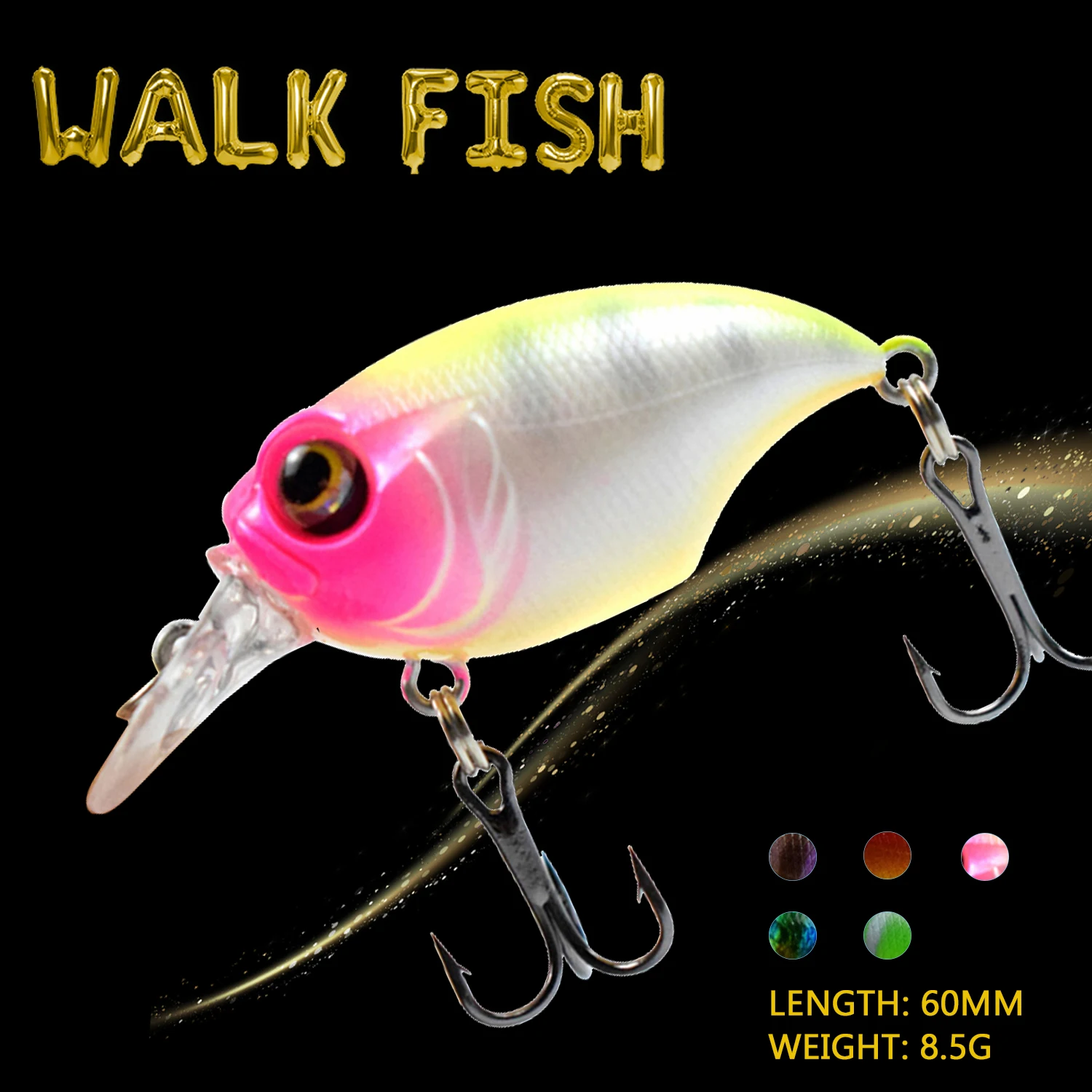 WALK FISH 60mm/8.5g Crankbait Fishing Lure Wobbler 3D Eyes Fishing Baits Hard Fishing Baits Artificial Floating Fishing Baits
WALK FISH 60mm/8.5g Crankbait Fishing Lure Wobbler 3D Eyes Fishing Baits Hard Fishing Baits Artificial Floating Fishing Baits