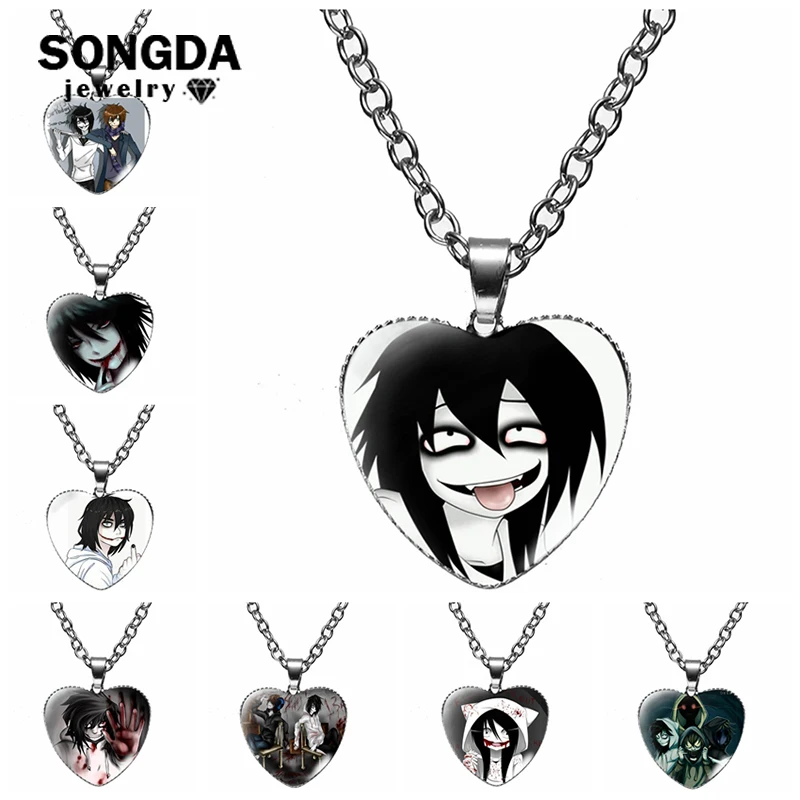 Jeff and Jane The Killer Necklace Creepypasta Creepy Pasta Ticci Toby Figures Glass Anime Heart Pendant Chain Necklace Jewelry
Jeff and Jane The Killer Necklace Creepypasta Creepy Pasta Ticci Toby Figures Glass Anime Heart Pendant Chain Necklace Jewelry