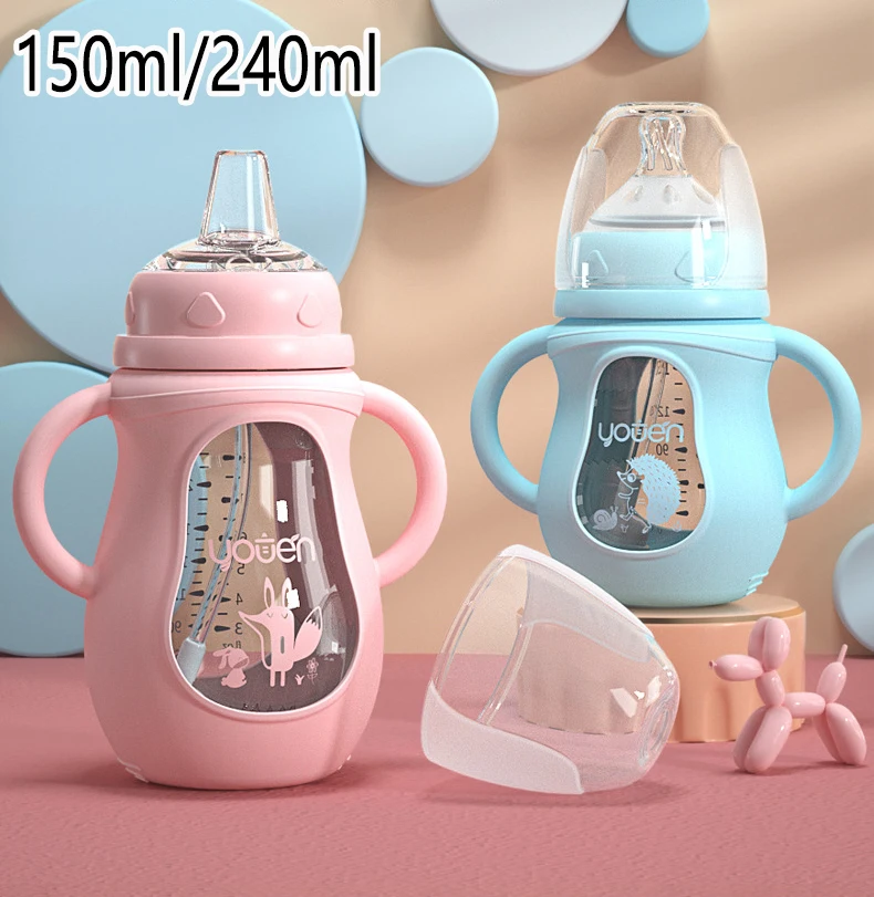 Newborn Glass Baby Bottle Silicone Straw Water Bottle Baby Feeder Set Duckbill Cup Gravity Ball Straw Simulation Nipple
Newborn Glass Baby Bottle Silicone Straw Water Bottle Baby Feeder Set Duckbill Cup Gravity Ball Straw Simulation Nipple