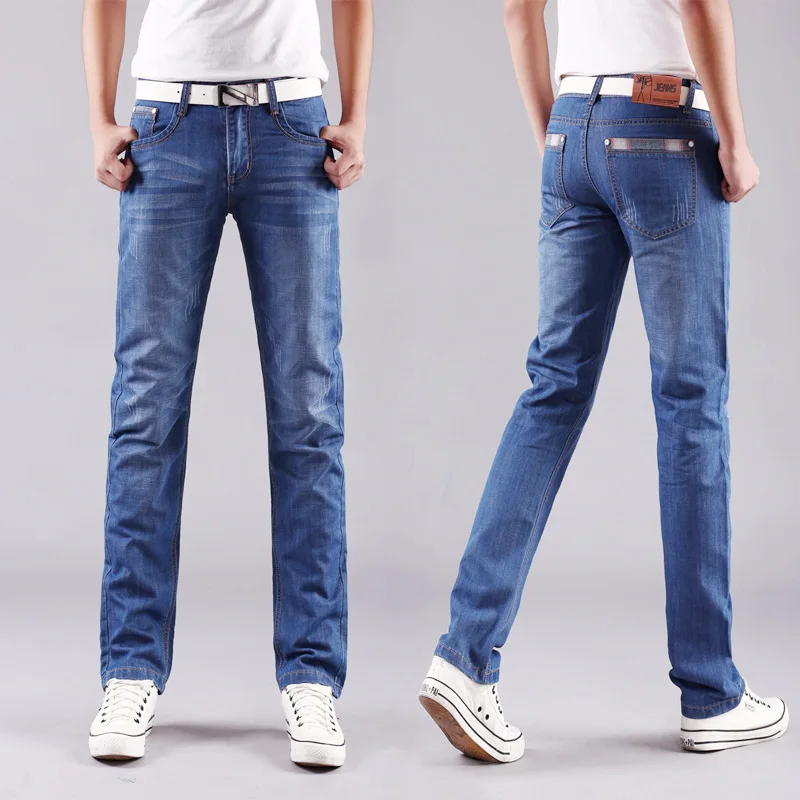 Spring and summer men's blue jeans fashion casual boutique business casual straight denim trousers men's brand pants
Spring and summer men's blue jeans fashion casual boutique business casual straight denim trousers men's brand pants