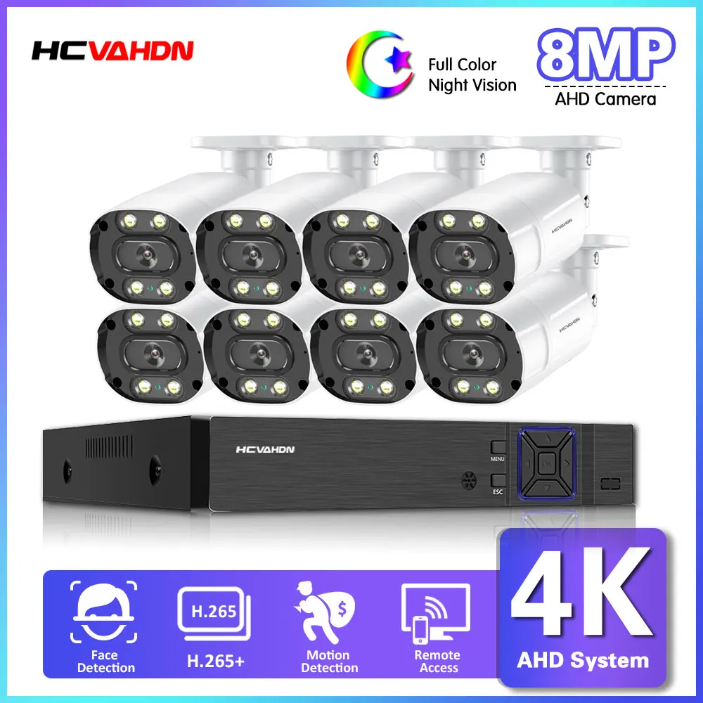 H.265 4K Ultra HD 8CH DVR CCTV Security System Outdoor 8MP Full Color Night Vision AHD Camera Video Surveillance Kit P2P XMEYE
H.265 4K Ultra HD 8CH DVR CCTV Security System Outdoor 8MP Full Color Night Vision AHD Camera Video Surveillance Kit P2P XMEYE