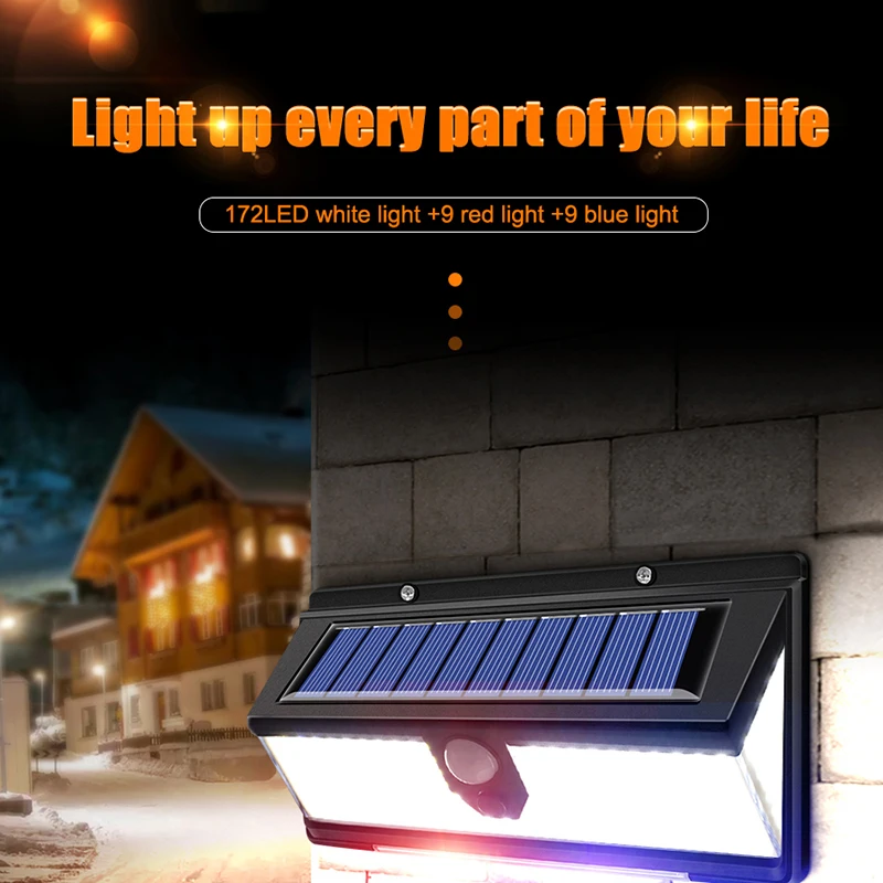 190 LED solar light outdoor solar light PIR motion sensor wall light human body induction outdoor courtyard street light
190 LED solar light outdoor solar light PIR motion sensor wall light human body induction outdoor courtyard street light