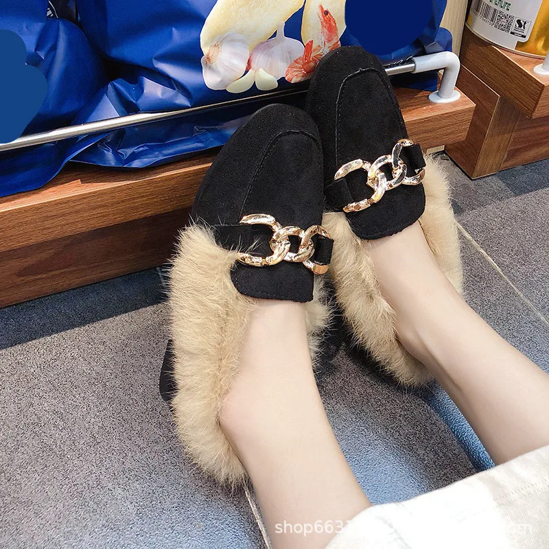 Loafers Fur Square Toe Moccasin Shoes Metal Chain 2021 Fashion Women's Casual Female Sneakers Flats Shallow Mouth Moccasins New
Loafers Fur Square Toe Moccasin Shoes Metal Chain 2021 Fashion Women's Casual Female Sneakers Flats Shallow Mouth Moccasins New