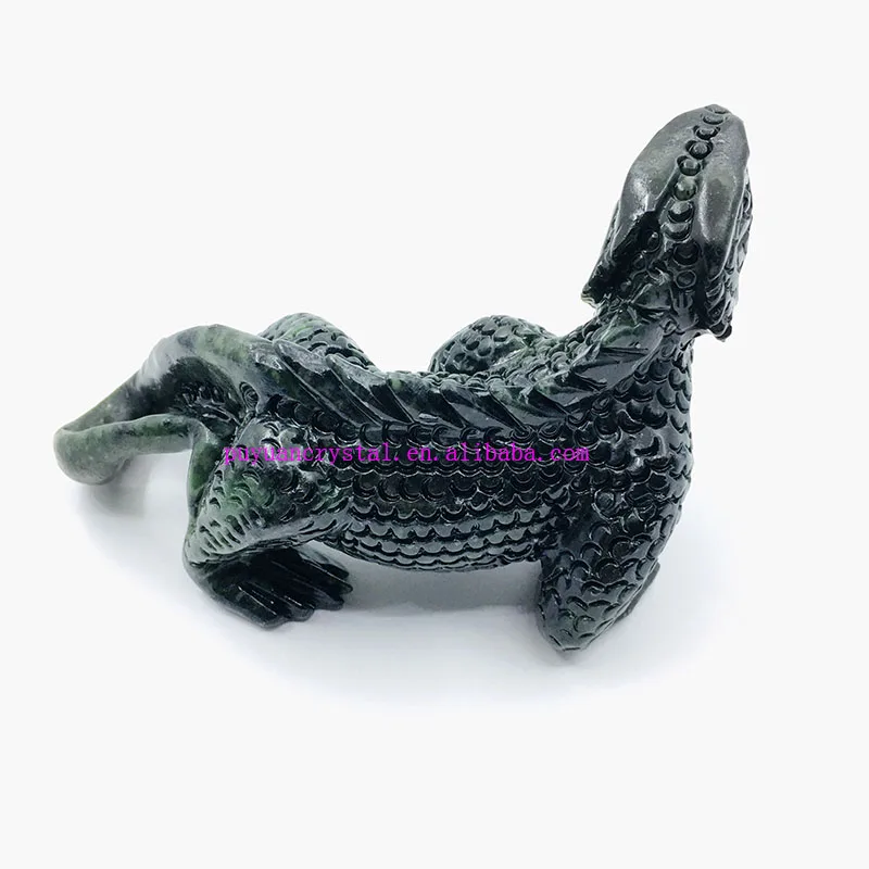 Природный Нефритовый камень Komodo Дракон резной кристалл ящерица кварцевая
