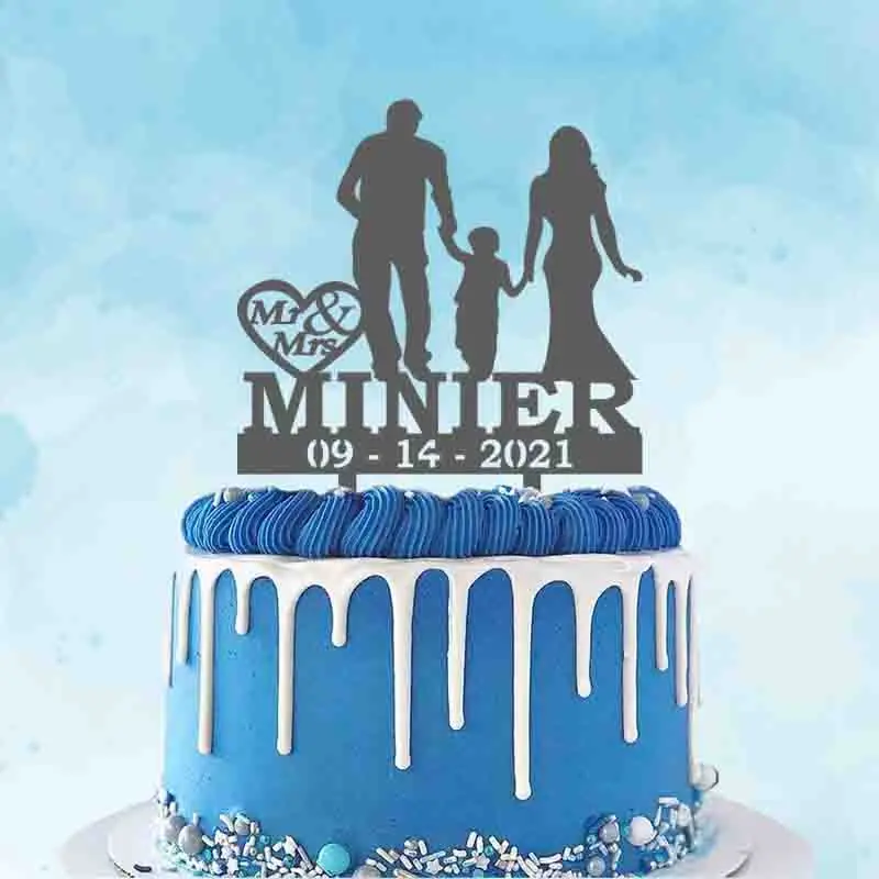 Personalized Wedding Cake Topper Custom Couple's Name Party Date Family of Three For Wedding Anniversary Cake Decoration Topper
Personalized Wedding Cake Topper Custom Couple's Name Party Date Family of Three For Wedding Anniversary Cake Decoration Topper