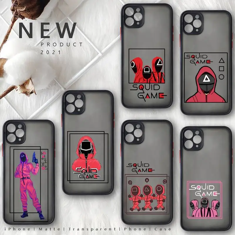 Squid Game Phone Case Matte Transparent for iphone 11 12 pro mini XS XR X max 7 8 plus TPU Mobile bags Round Six design 067 456
Squid Game Phone Case Matte Transparent for iphone 11 12 pro mini XS XR X max 7 8 plus TPU Mobile bags Round Six design 067 456