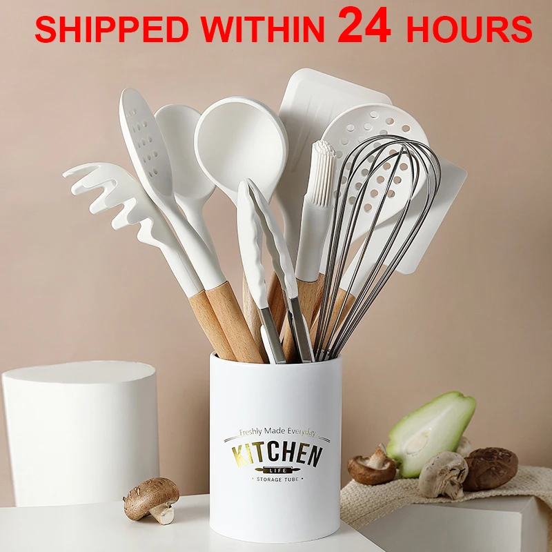 7-12 PCS White Kitchen Cookware Silicone Kitchenware Spatula Ladle Egg Beaters Shovel Soup Spoon Utensils Tools Gadgets Set New
7-12 PCS White Kitchen Cookware Silicone Kitchenware Spatula Ladle Egg Beaters Shovel Soup Spoon Utensils Tools Gadgets Set New