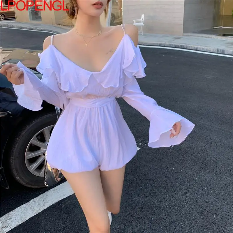 Summer Ladies Thin Jumpsuit Shorts 2021 New Casual Fashion Harajuku All-match Women's Shorts Strapless Tops Solid Color
Summer Ladies Thin Jumpsuit Shorts 2021 New Casual Fashion Harajuku All-match Women's Shorts Strapless Tops Solid Color