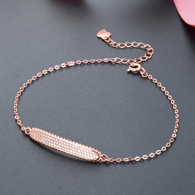 18 Cm Wholesale Jewelry Rose Gold Bracelet for Women Sterling Silver Hand Jewelry Bracelet Female Fashion Trend Accessories S925
18 Cm Wholesale Jewelry Rose Gold Bracelet for Women Sterling Silver Hand Jewelry Bracelet Female Fashion Trend Accessories S925