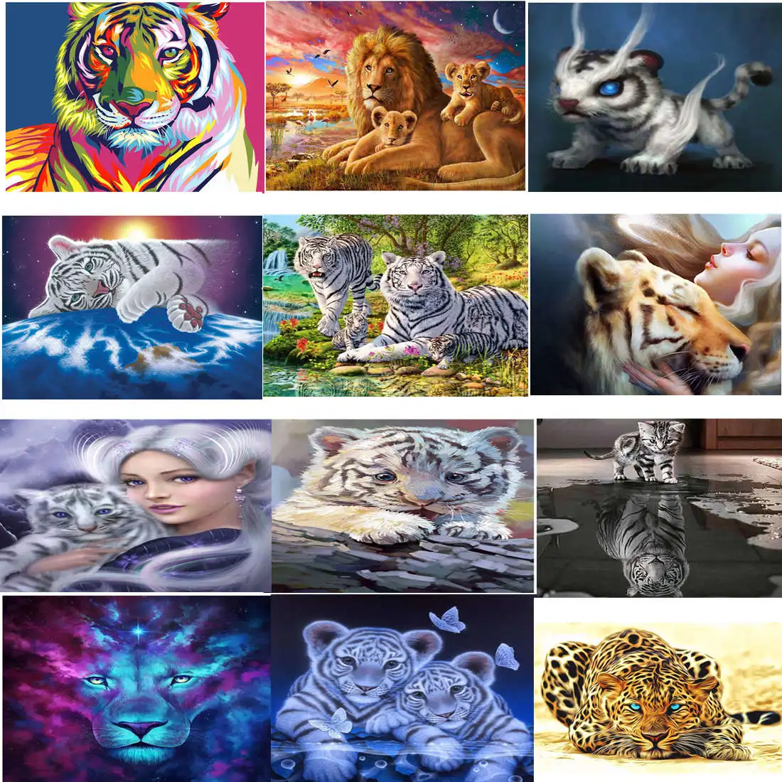 Hot Sale 5D DIY Diamond Mosaic Lion tiger Diamond Painting Cross Stitch Kits Diamond Embroidery Patterns Rhinestones Arts
Hot Sale 5D DIY Diamond Mosaic Lion tiger Diamond Painting Cross Stitch Kits Diamond Embroidery Patterns Rhinestones Arts