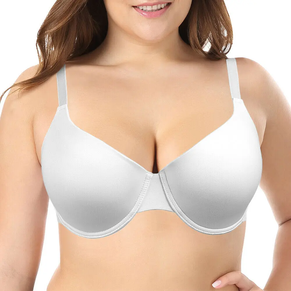 Hot Selling white bra Underwire Cotton Bras BH Plus Size Thin Bralette For Women 34 36 38 40 42 44 46 48 C D E F G H | Женская одежда