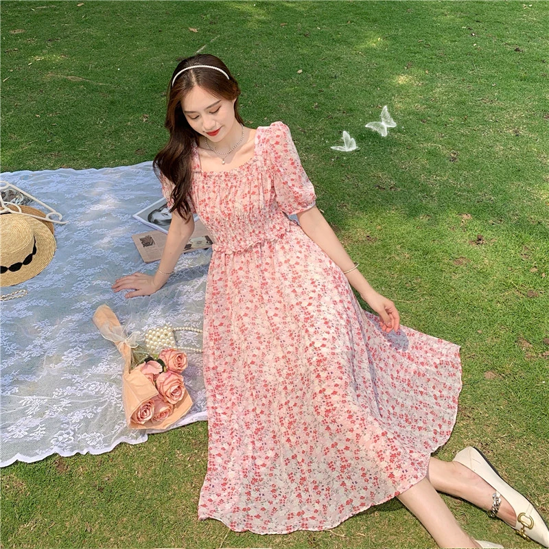 Dress Female 2021 Summer New Style Temperament Bubble Sleeve Long Dress Sweet Little Fresh Floral Chiffon Dress Midi Dress
Dress Female 2021 Summer New Style Temperament Bubble Sleeve Long Dress Sweet Little Fresh Floral Chiffon Dress Midi Dress