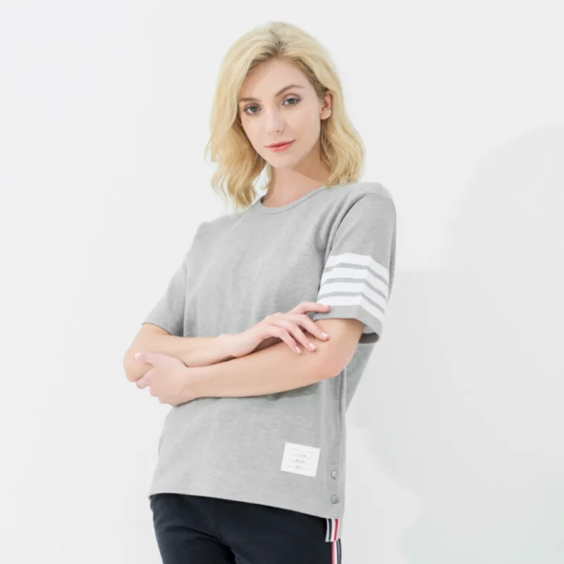 Fashion TB 2021 Brand T-Shirt Women Short Casual Clothing Loose Summer O-neck Striped Cotton T-Shirts 
Fashion TB 2021 Brand T-Shirt Women Short Casual Clothing Loose Summer O-neck Striped Cotton T-Shirts