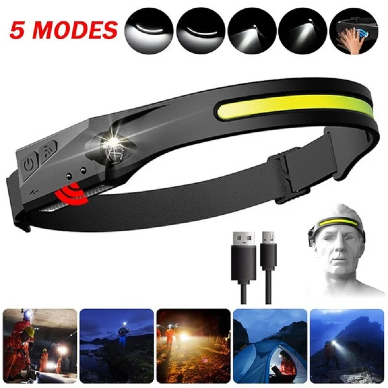 COB LED Headlamp Sensor Headlight With Built-inBattery Torch Flashlight Work Light Bar Head Band Lamp USB Rechargeable Head Lamp
COB LED Headlamp Sensor Headlight With Built-inBattery Torch Flashlight Work Light Bar Head Band Lamp USB Rechargeable Head Lamp