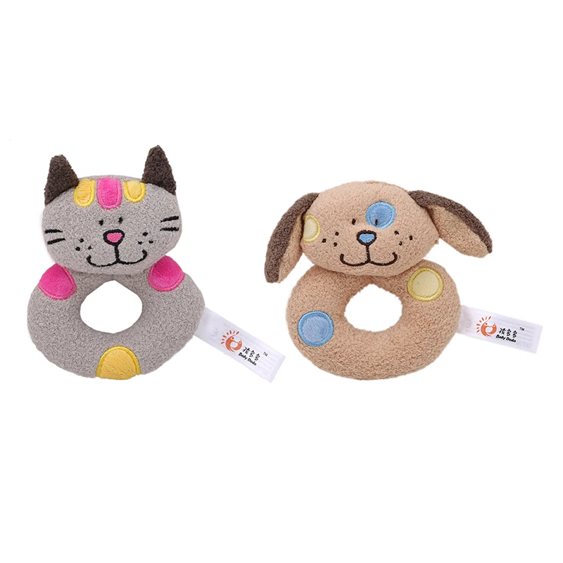 Baby Toys Cat Dog Animal Baby Rattles Educational Soft Plush Toys for Babies Grasping Ball Puzzle Multifunction Bell 0-18 Months