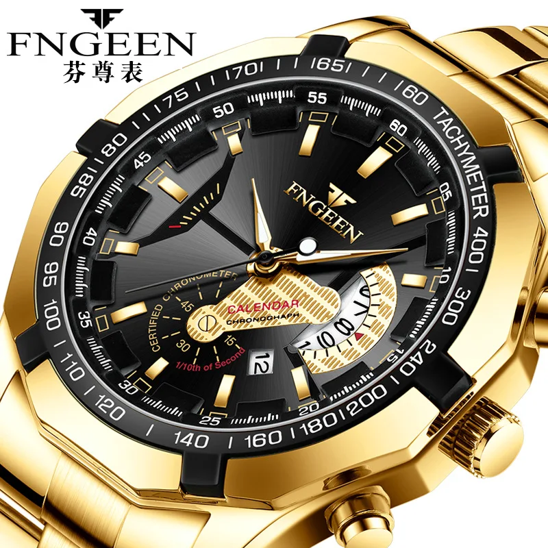 

FNGEEN Men Watch Top Luxury Brand Big Dial Sport Watches Mens Waterproof Quartz Wristwatch Calendar Date Male Clock Reloj Hombre