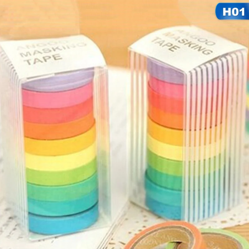 10pcs/set Basic Solid Color Washi Tape Rainbow Masking Tape Decorative Adhesive Tape Sticker Scrapbook Diary Stationery
10pcs/set Basic Solid Color Washi Tape Rainbow Masking Tape Decorative Adhesive Tape Sticker Scrapbook Diary Stationery